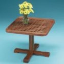 TEAK GRATE TOP OCCASIONAL TABLE
