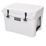 The YETI Tundra 35 is portable enough for one person to haul while still having an impressive carrying capacity. Holds 20 cans with recommended 2:1 ice-to-contents ratio.  Easy to carry with small footprint for easy storage Secure on deck for a great casting platform