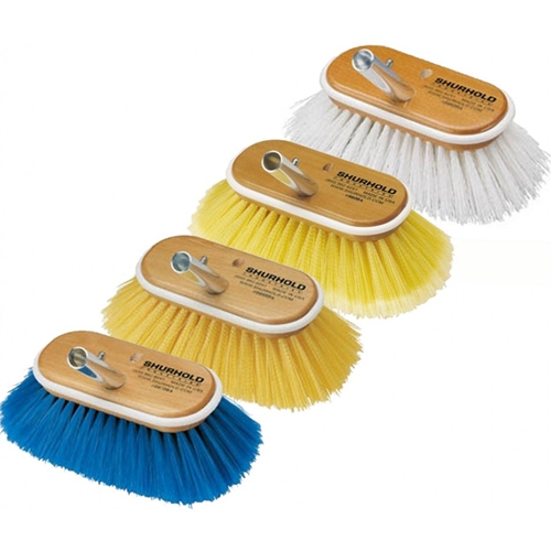 Shurhold 6-Inch Deck Brush With Medium Yellow Polystyrene Bristles - Marine Grade Cleaning Brush