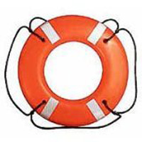 ORANGE LIFE RING 20in W,STRAPS