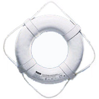 WHITE LIFE RING 20in W,STRAPS