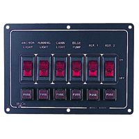 SEA DOG LINE ALUM HORIZONTAL 6-SWITCH PANEL SD4222101