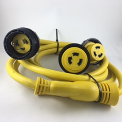 30 AMP Y-ADAPTER- 30AMP MALE TO (2) 30AMP FEMALE