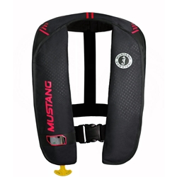 This easy to wear and easy to use inflatable PFD features Membrane Inflatable Technology inside to reduce weight and create a lighter and more flexible fit. Manual inflation 500 Denier Cordura outer shell inflator inspection window and easy access flap to inflation cannister 1-fold, easy to repack design Provides 26 lb buoyancy when inflated, more than 1.5 times that of most foam PFD's Mustang model MD2016 02 Universal adult size, age 16+, weight 80+, chest 30-52" USCG Type III, Type V commercial