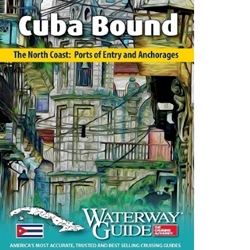 Cuba Bound – The North Coast: Ports of Entry and Anchorages  Cuba Bound – The North Coast: Ports of Entry and Anchorages is the result of 15 years of travel, sailing and exploration of Cuba’s coasts and interior. Published and released in January 2016 by Waterway Guide Media, the book provides in depth information and details for boaters headed to Cuba from the United States and Bahamas. Filled with NV Atlas chartlets, selected waypoints, detailed navigation advice and photos, Cuba Bound is a must-have guide for boaters headed to Cuba. Founded in 1947, Waterway Guide Media publishes the popular Waterway Guide series that includes Bahamas, Southern U.S., Intracoastal Waterway, Chesapeake Bay, Northern U.S. and Great Lakes. Cuba Bound was written and designed by Waterway Guide Media on-the-water cruising editors and contains over 40 destinations and anchorages, ports of entry, maps and advice for going ashore.  Spiral bound. Water resistant covers. 100 pages