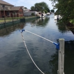 Keep your dock lines dry, out of the water, and safely off and away from dockside walkways. lines stay within safe and easy reach. Mounts on any rounded or flat surface. Swings 180 degrees side to side. arm is approximately 3 1/2 feet long. Fasteners included.